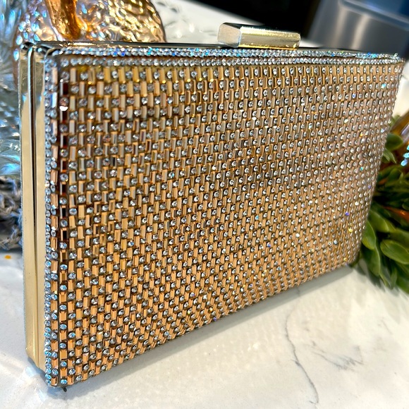 Formal Metallic Gold Box Clutch - Picture 5 of 12